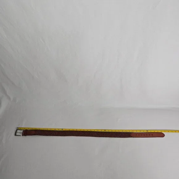 VINTAGE Hipster Western Genuine BROWN Leather Bonded Lacing BELT Men's Size 34. - Picture 15 of 17